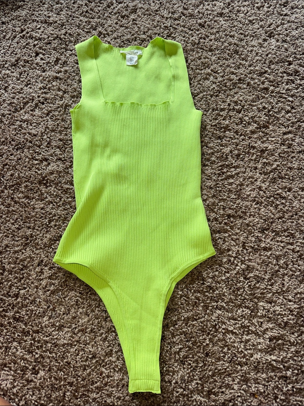 Lime Green Ribbed Bodysuit